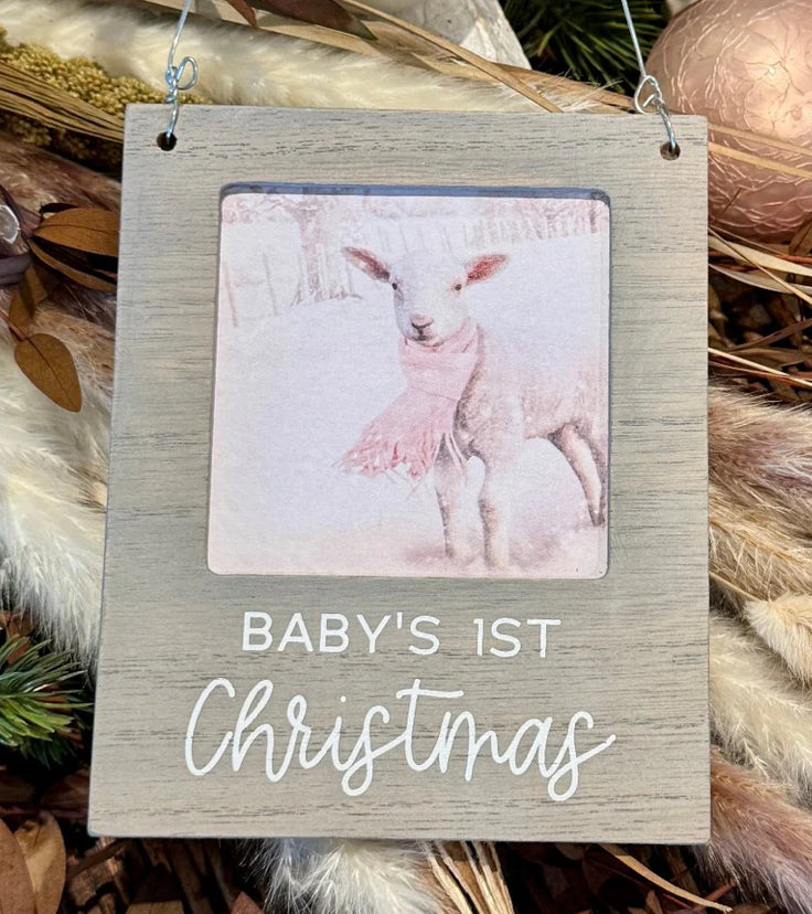 Baby’s First Christmas Ornament — Grey Wash