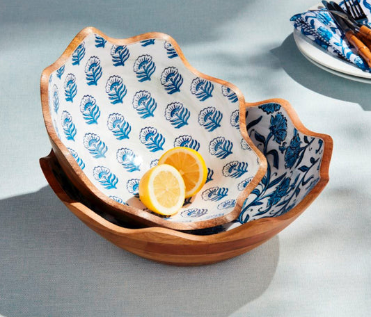 Blue Block Print Bowls