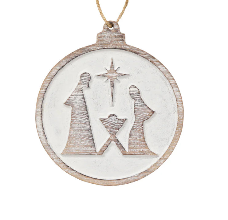 Nativity Carved Ornament