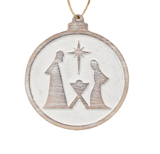Nativity Carved Ornament