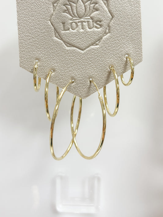 Gold Earrings Trio – Hoop