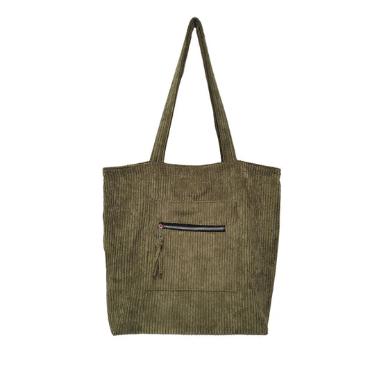 Corduroy Tote — Evergreen