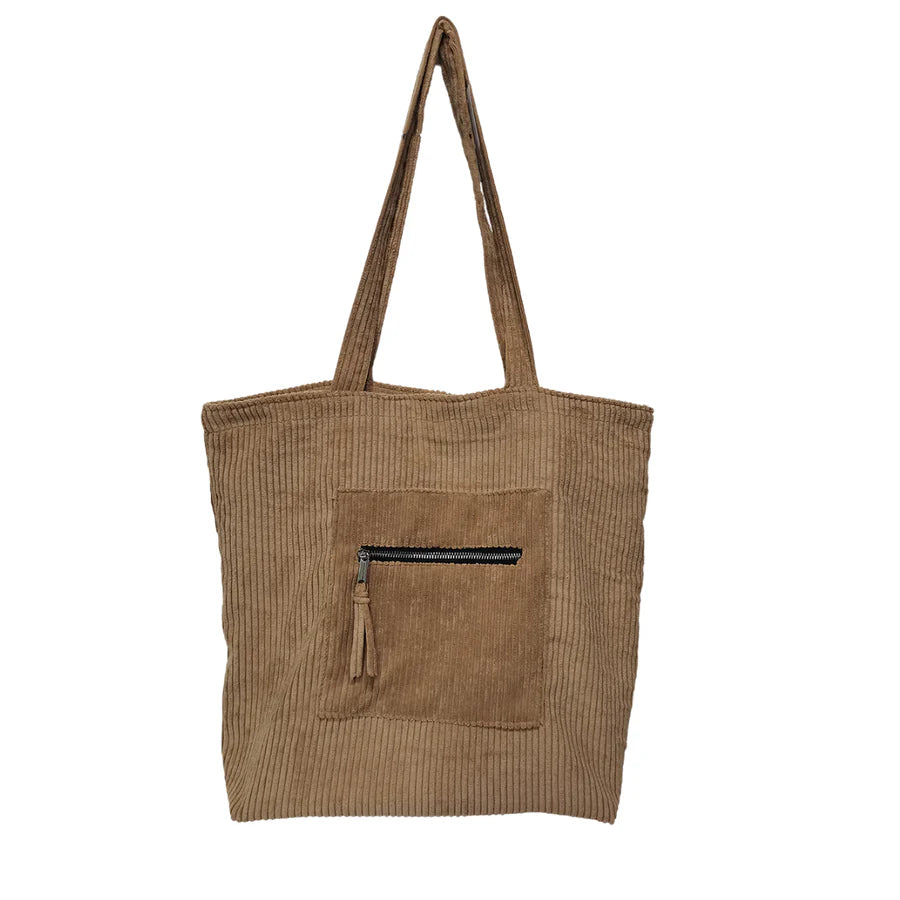 Corduroy Tote — Camel