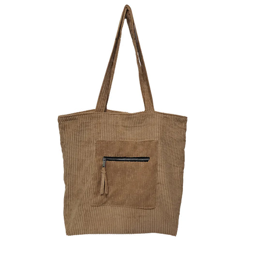 Corduroy Tote — Camel