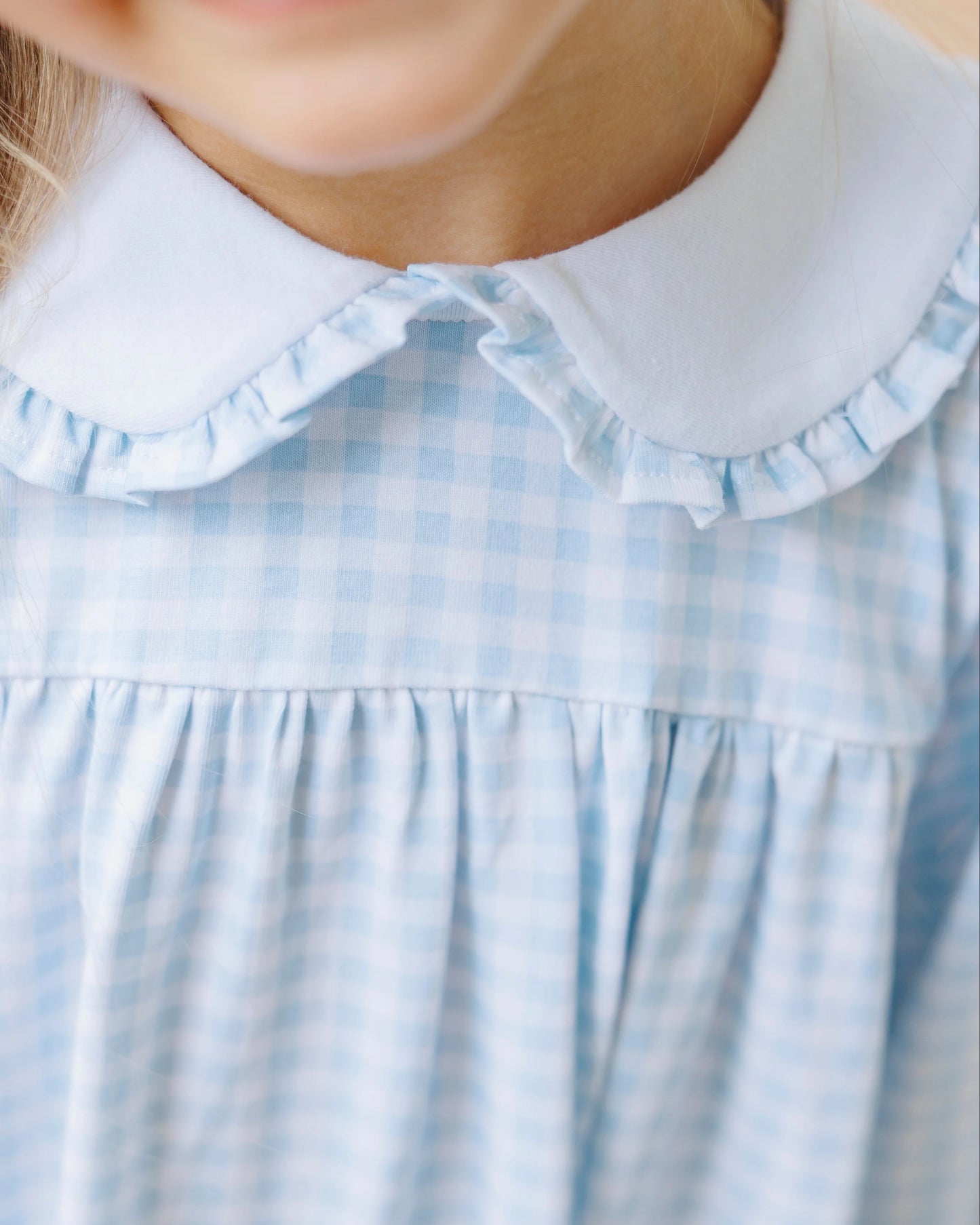 Catherine Dress — Light Blue Gingham