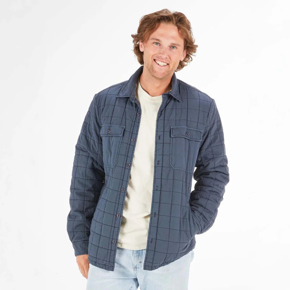 Hunter Quilted Shacket — Navy