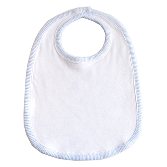 Blue Trim Baby Bib