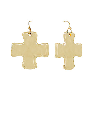 Hammered Cross Earrings