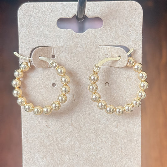 Mini Gold Ball Earrings