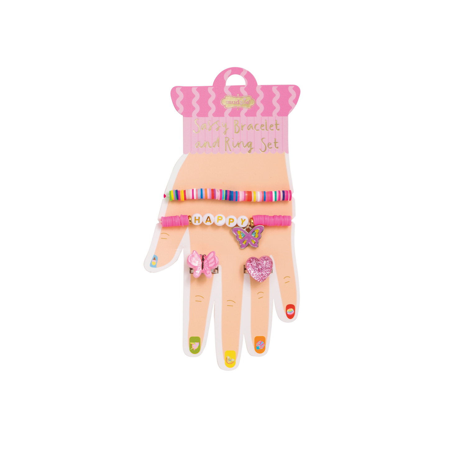 Girls “Happy” Bracelet Set