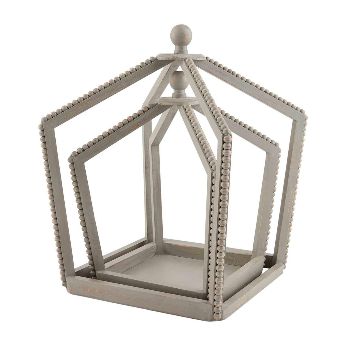 Gray-Wash Wood Lanterns