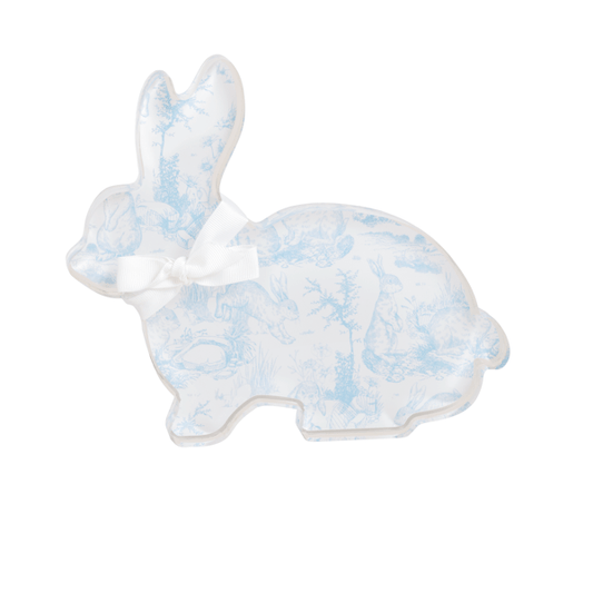 Laying Down Toile Acrylic Bunny Sitter