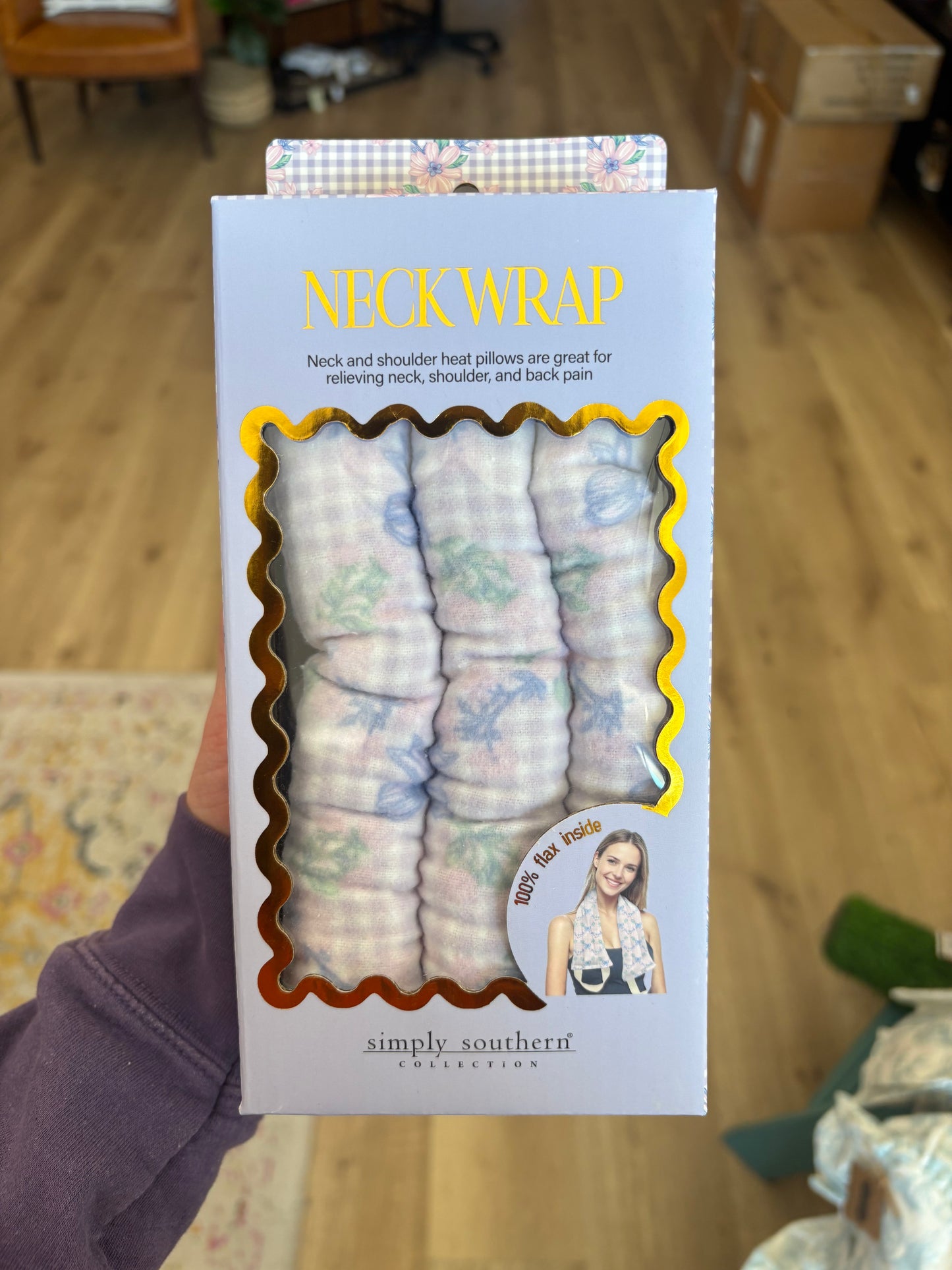 Gingham Neck Wrap