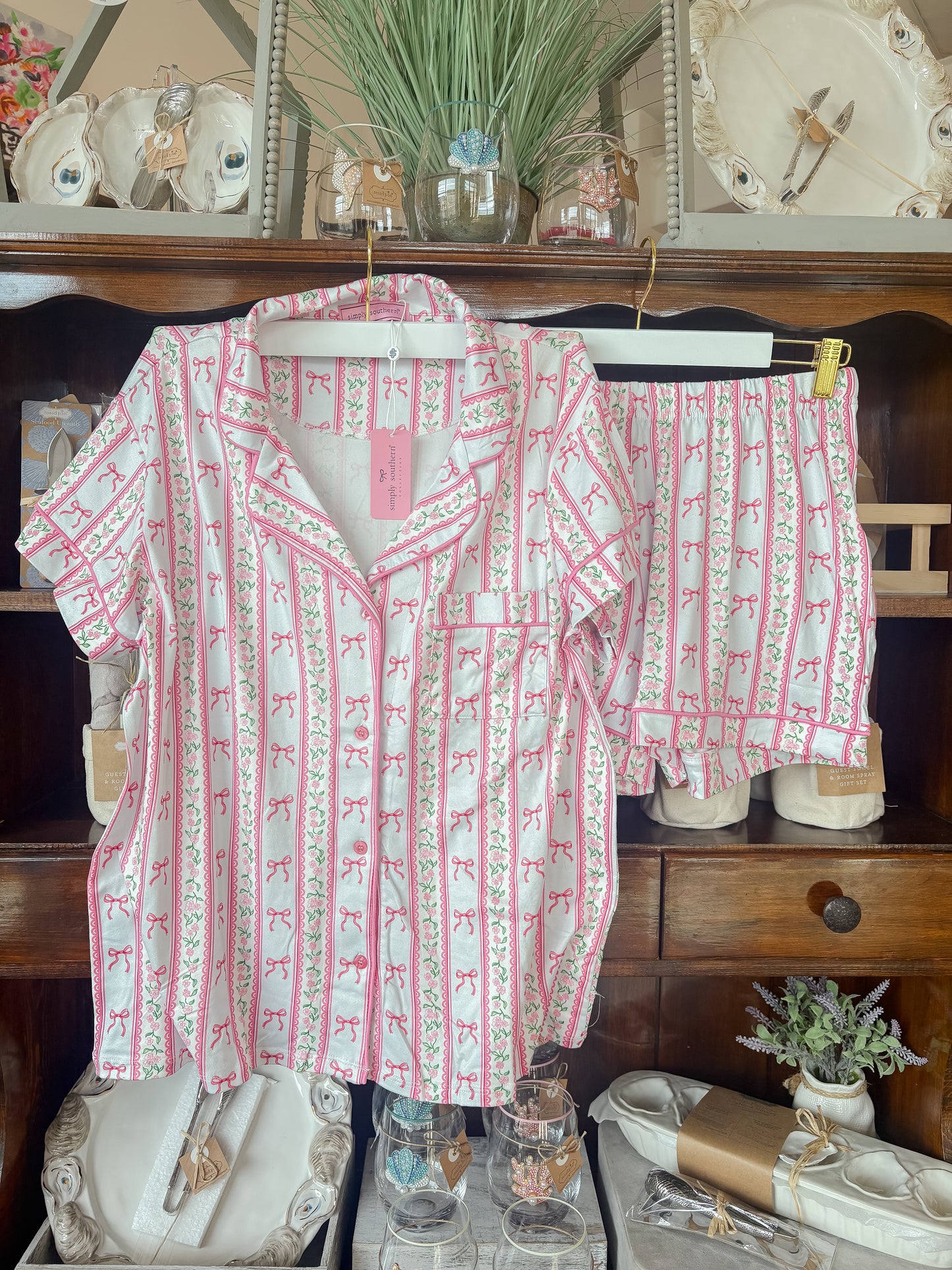 SS Bow Stripe PJ Set