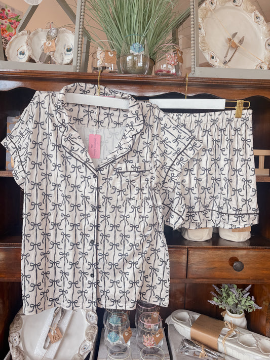 SS Black Bow PJ Set