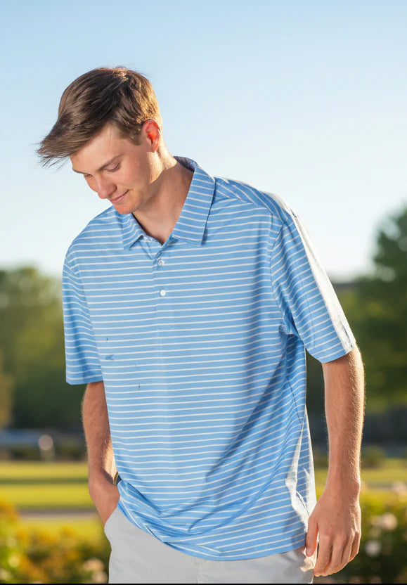 SS Blue Striped Polo