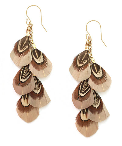 Feathered Drop Earrings