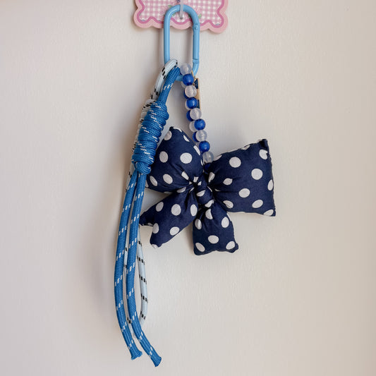 Navy Bow Bag Charm
