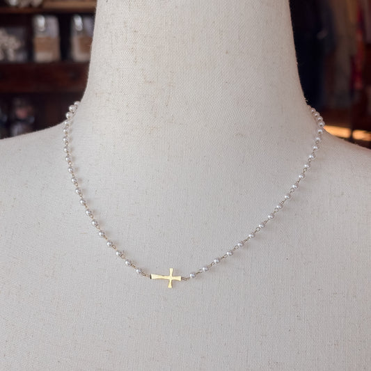 Pearl Cross Necklace