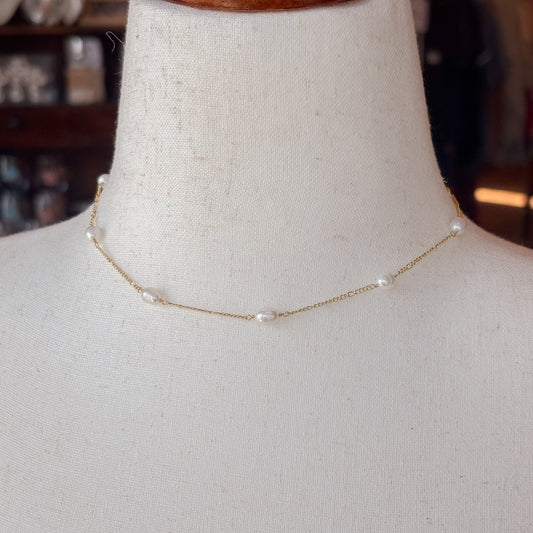 Gold Pearl Necklace