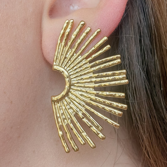 Solar Flair Gold Earrings