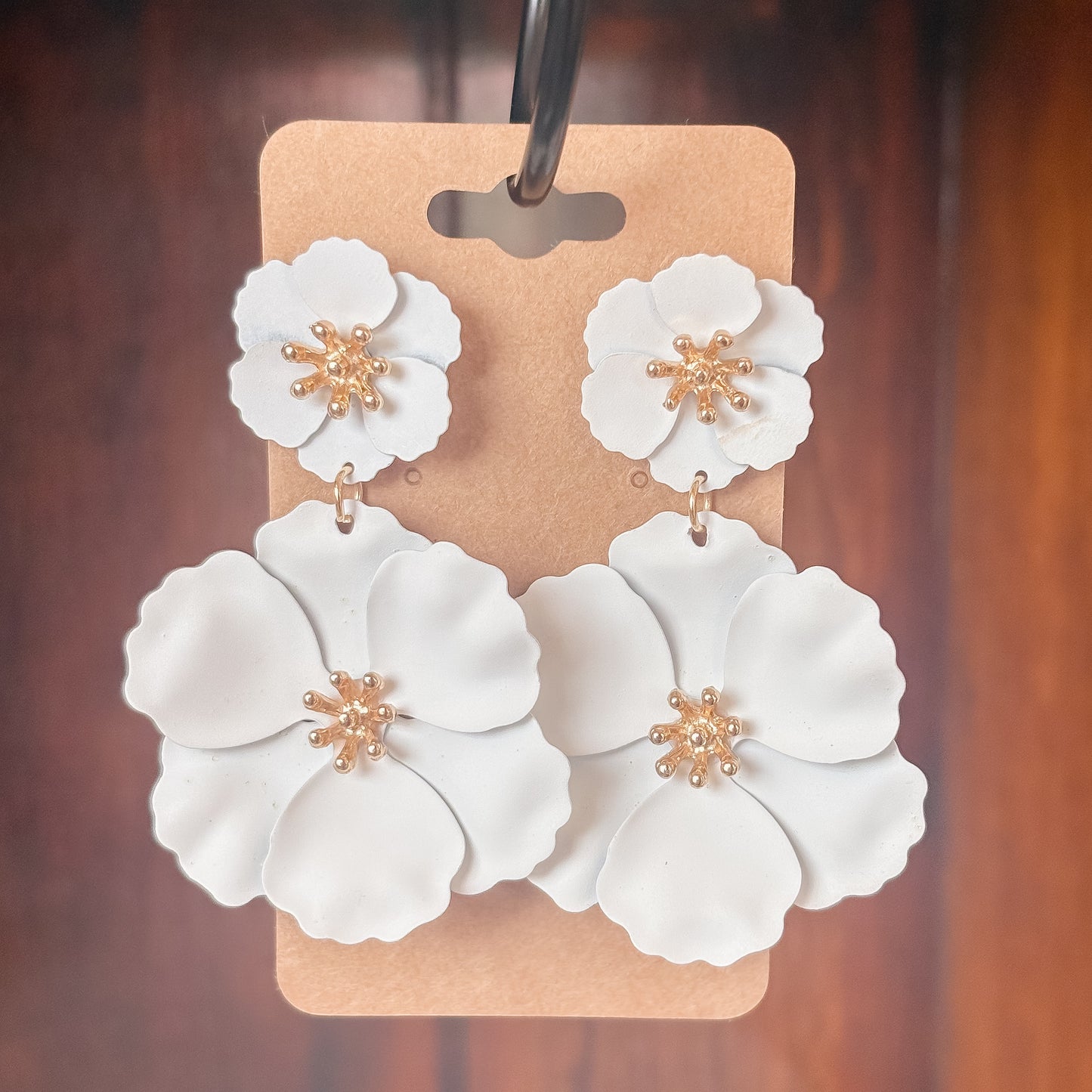 White Flower Earrings