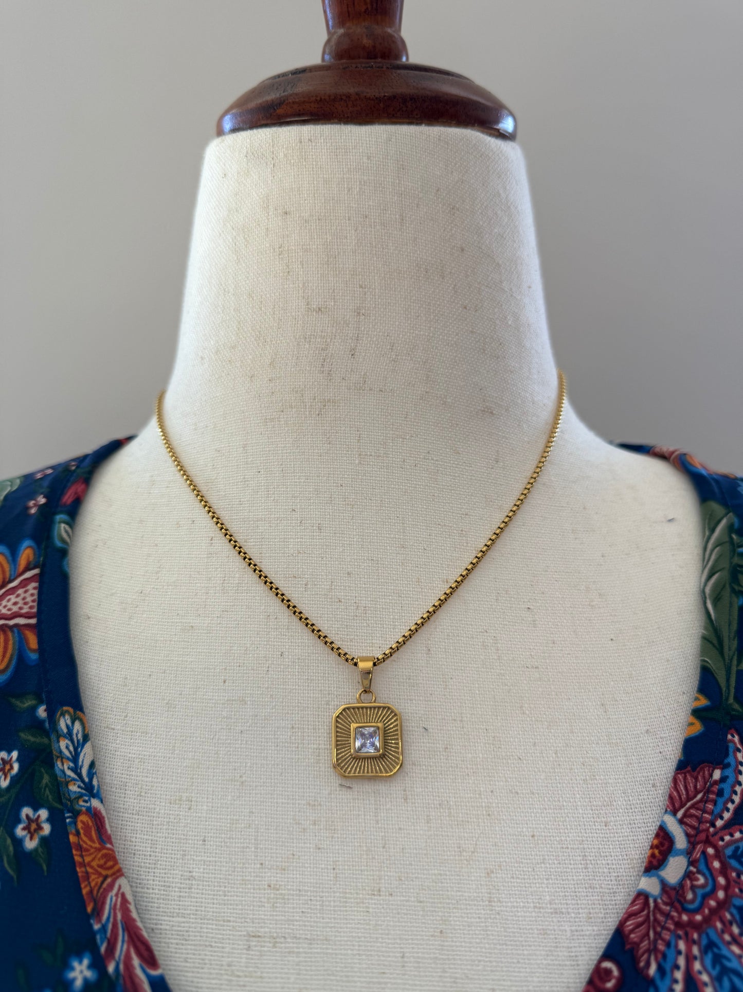 Diamond Stud- Gold Necklace