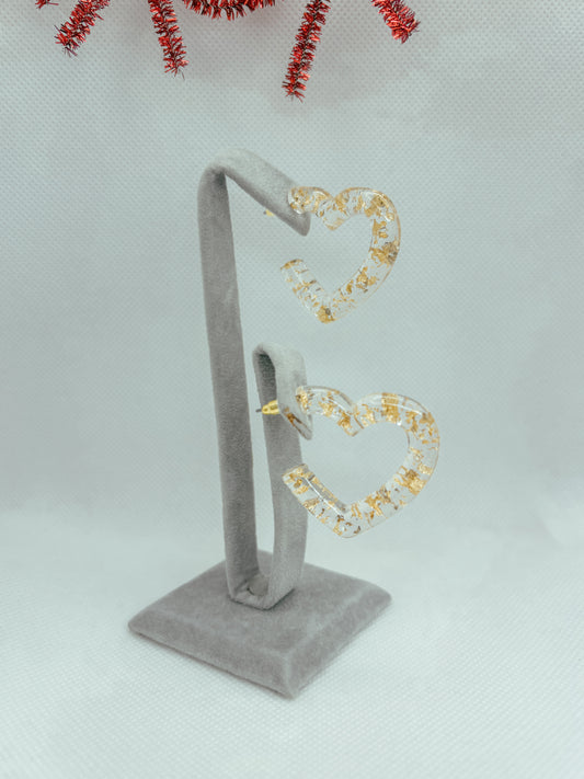 Rich as Gold Heart Hoops