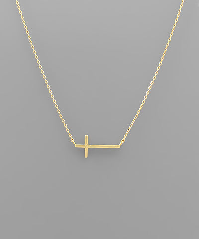 Sideways Cross Necklace