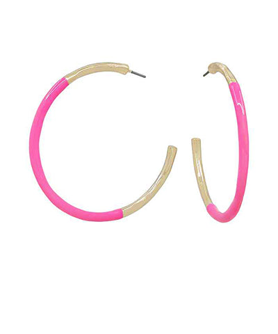 Pink Halfmoon Hoops