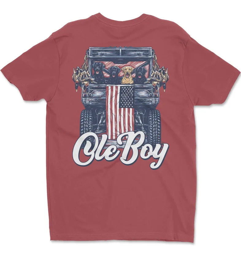 Ole Boy — Patriotic Mud Crew Tee