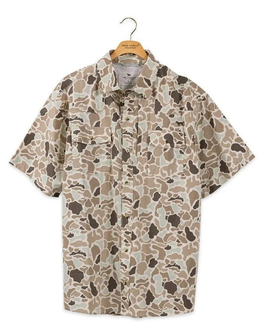 SS Button Down — Light Camo