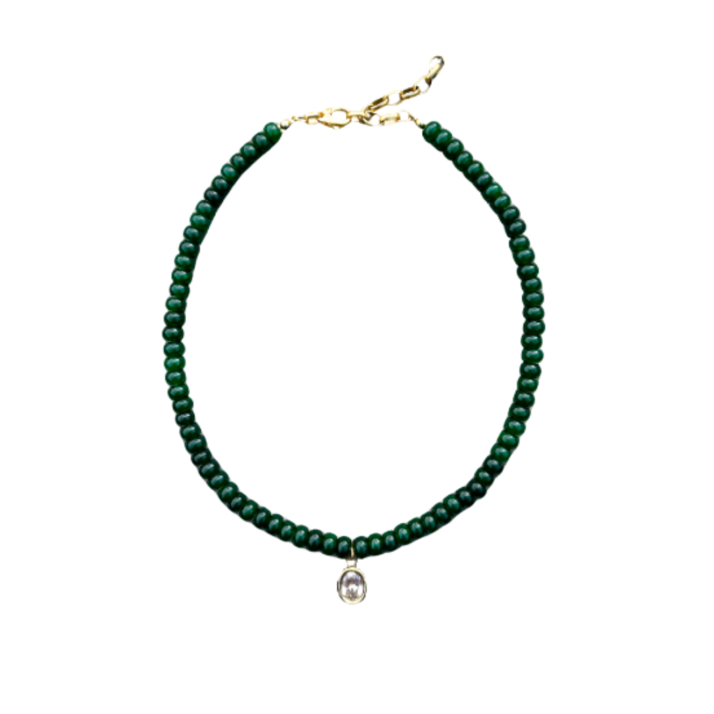 Green Bezel Stone Necklace