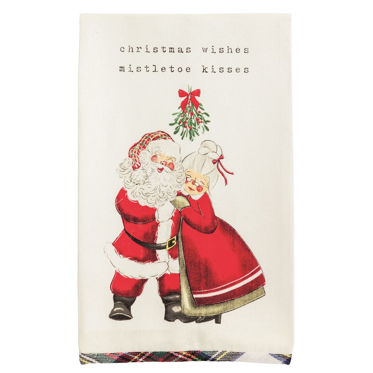 Christmas Tartan Hem Towels