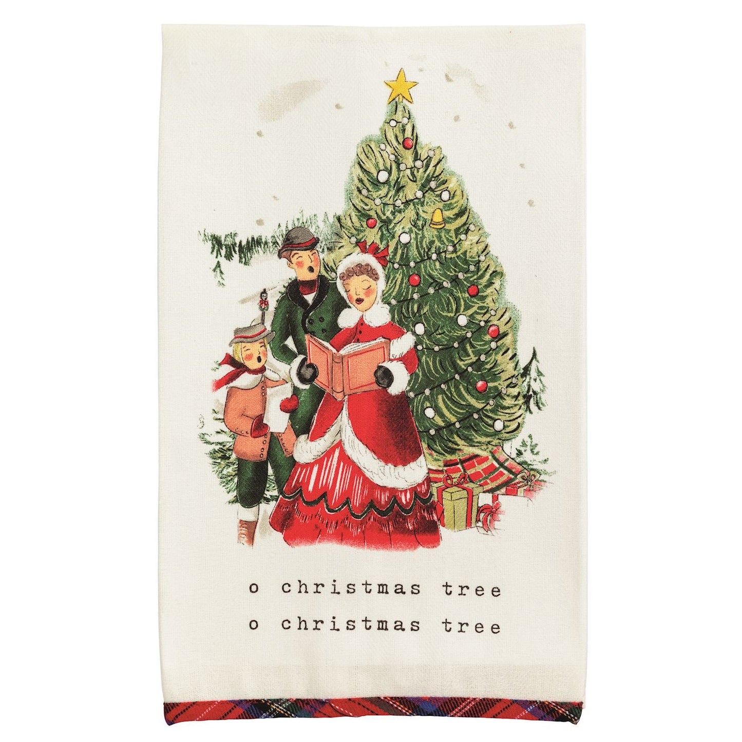 Christmas Tartan Hem Towels