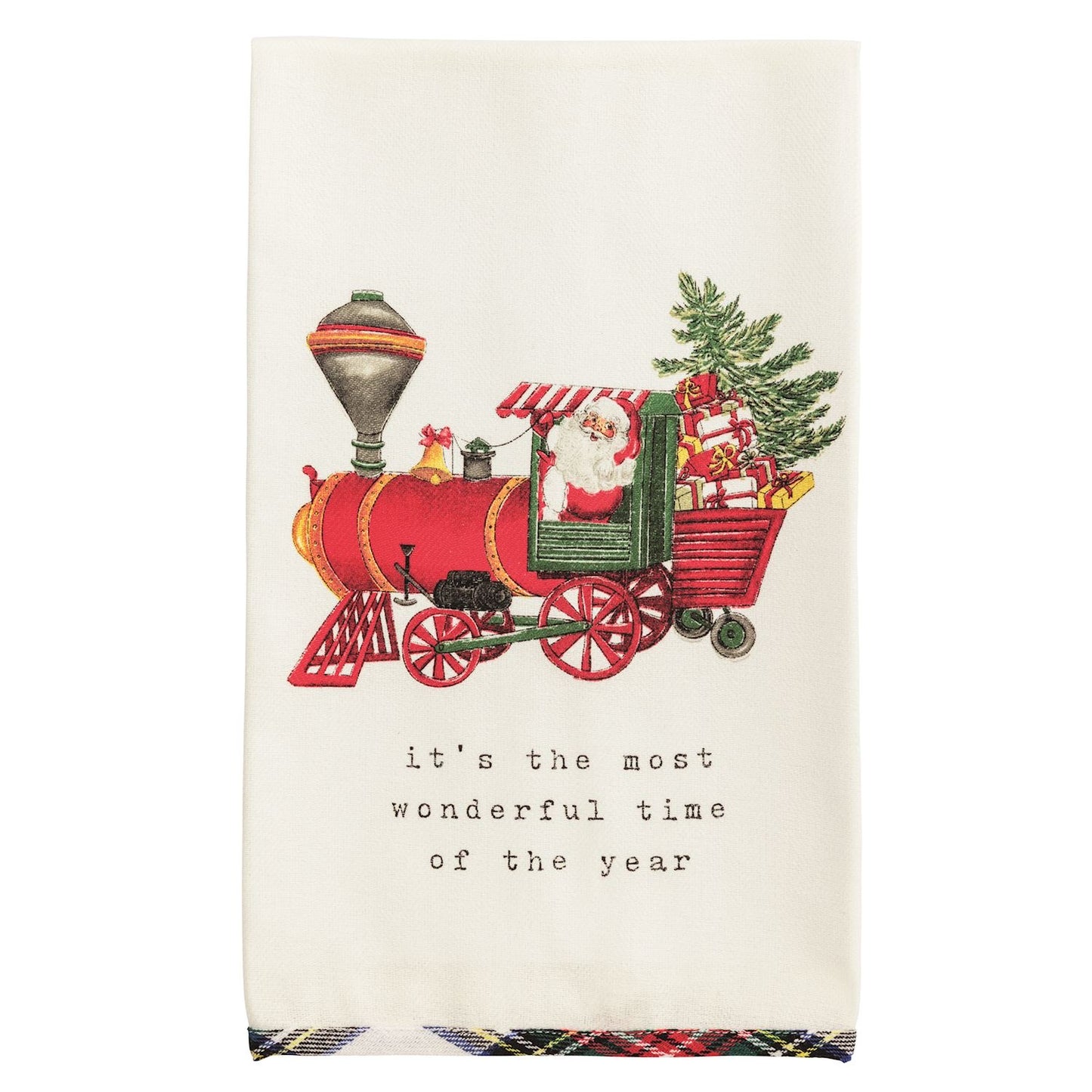 Christmas Tartan Hem Towels
