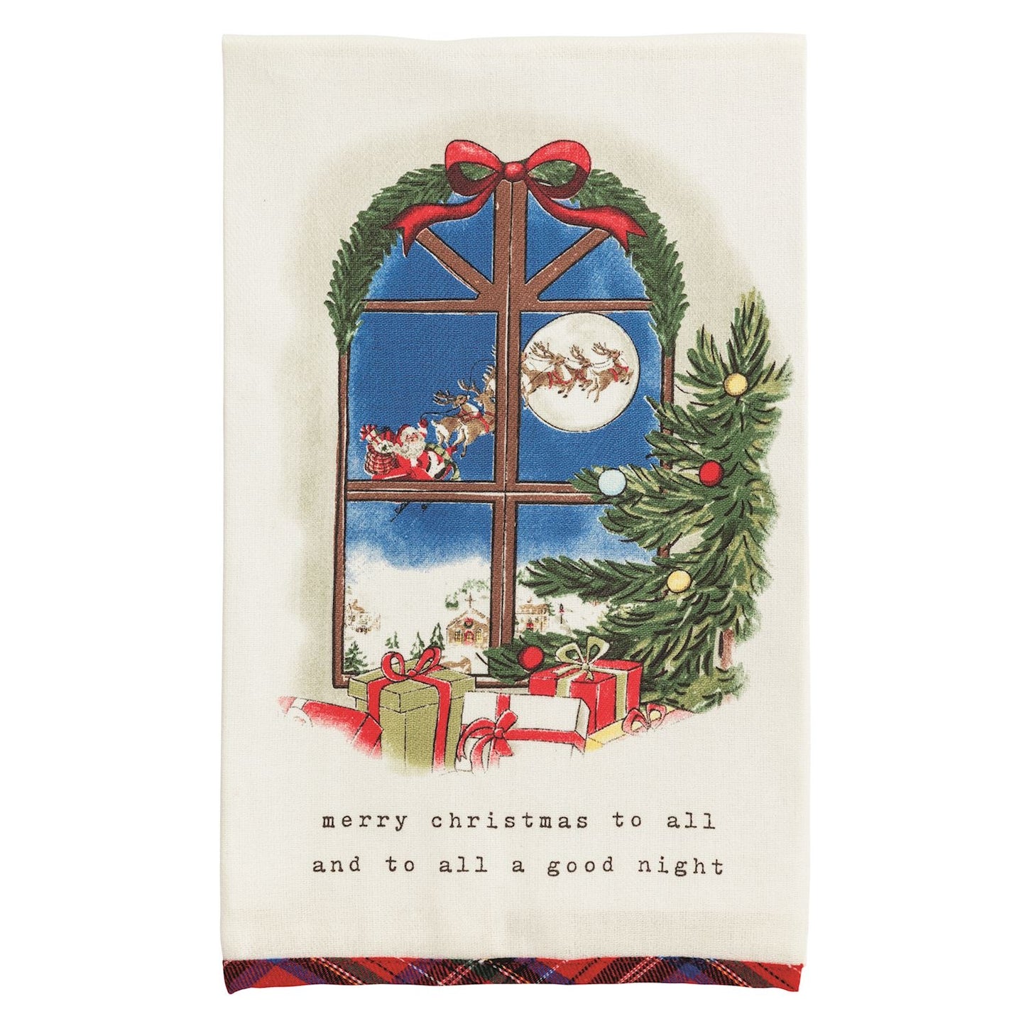 Christmas Tartan Hem Towels