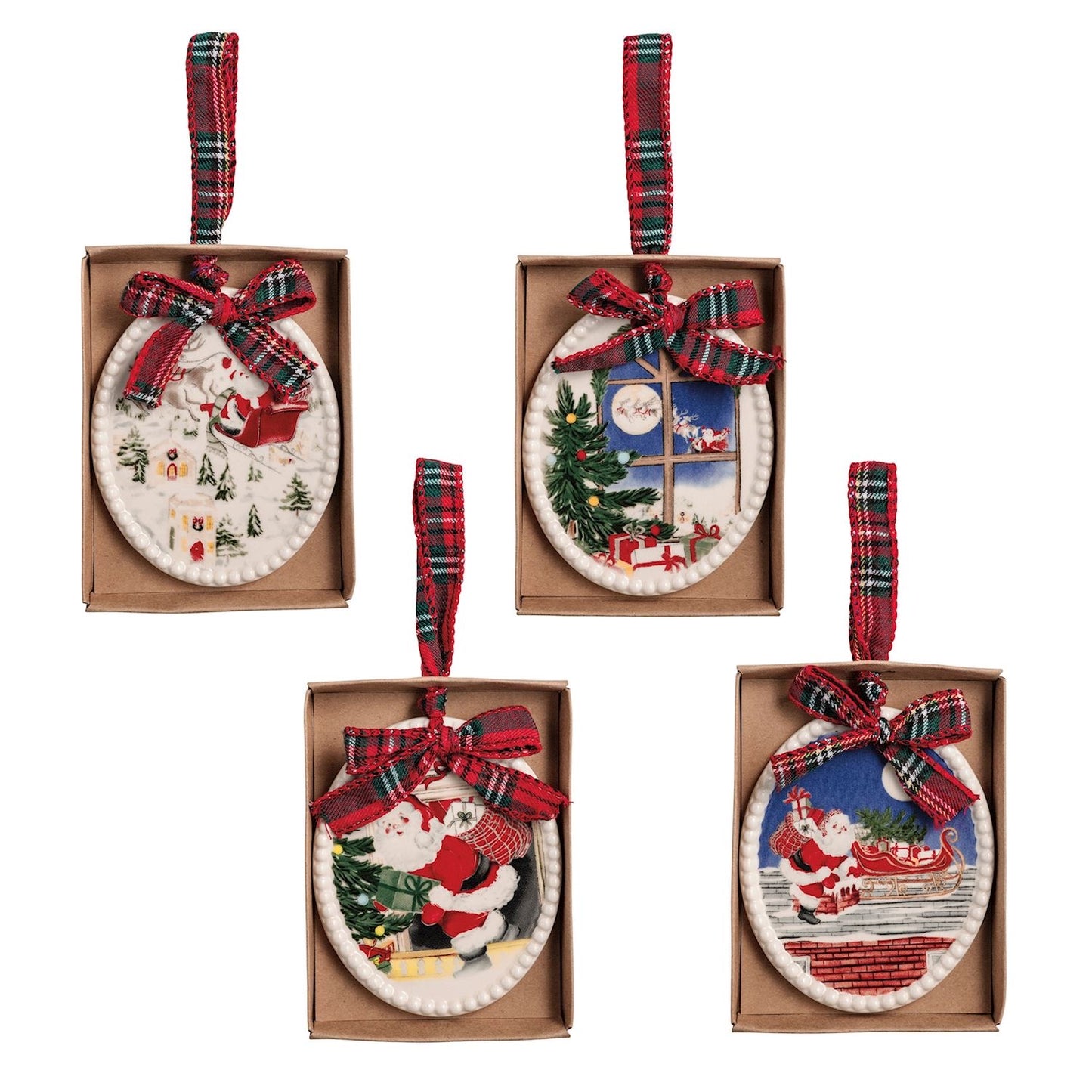 Santa Scene Ornaments