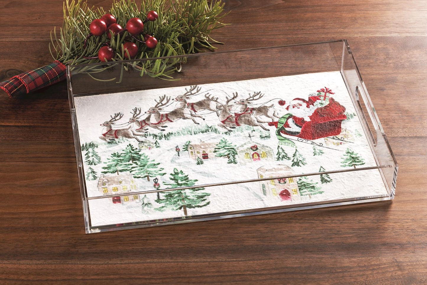 Santa Scene Acrylic Tray