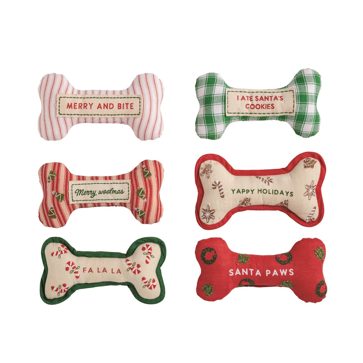 Embroidered Dog Bone Toys