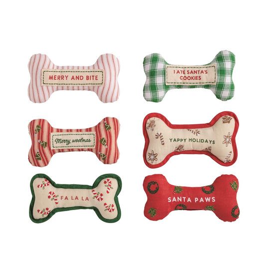 Embroidered Dog Bone Toys