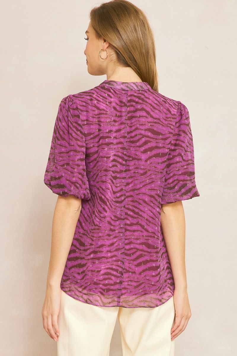 Sarah Animal-Print Blouse