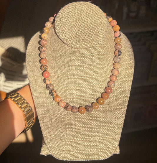 Mauve Multi Beaded Necklace
