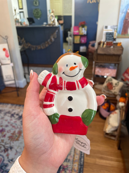 Assorted Ceramic Snowman Ornaments