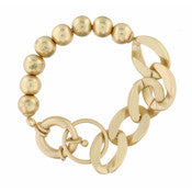 Jane Marie Matte Gold Chain and Beads Bracelet