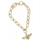 Jane Marie GOLD TOGGLE CHAIN WITH BEE CHARM BRACELET