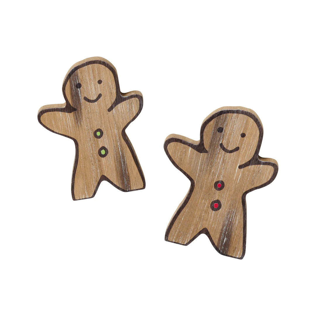 Vintage Wooden Gingerbread Cutouts (Set of 2)