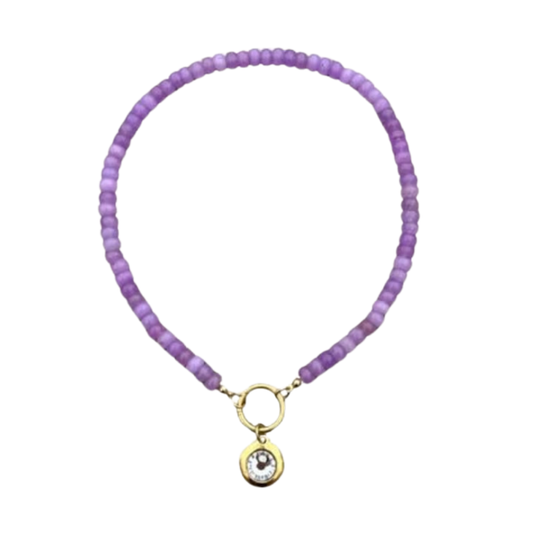 Purple Chunky Diamond Necklace