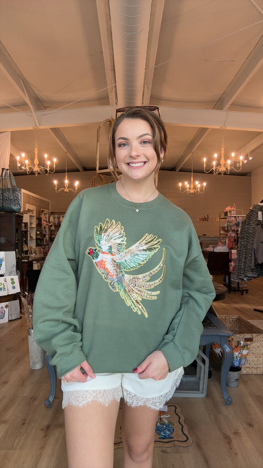 Sequin Pheasant Sweatshirt