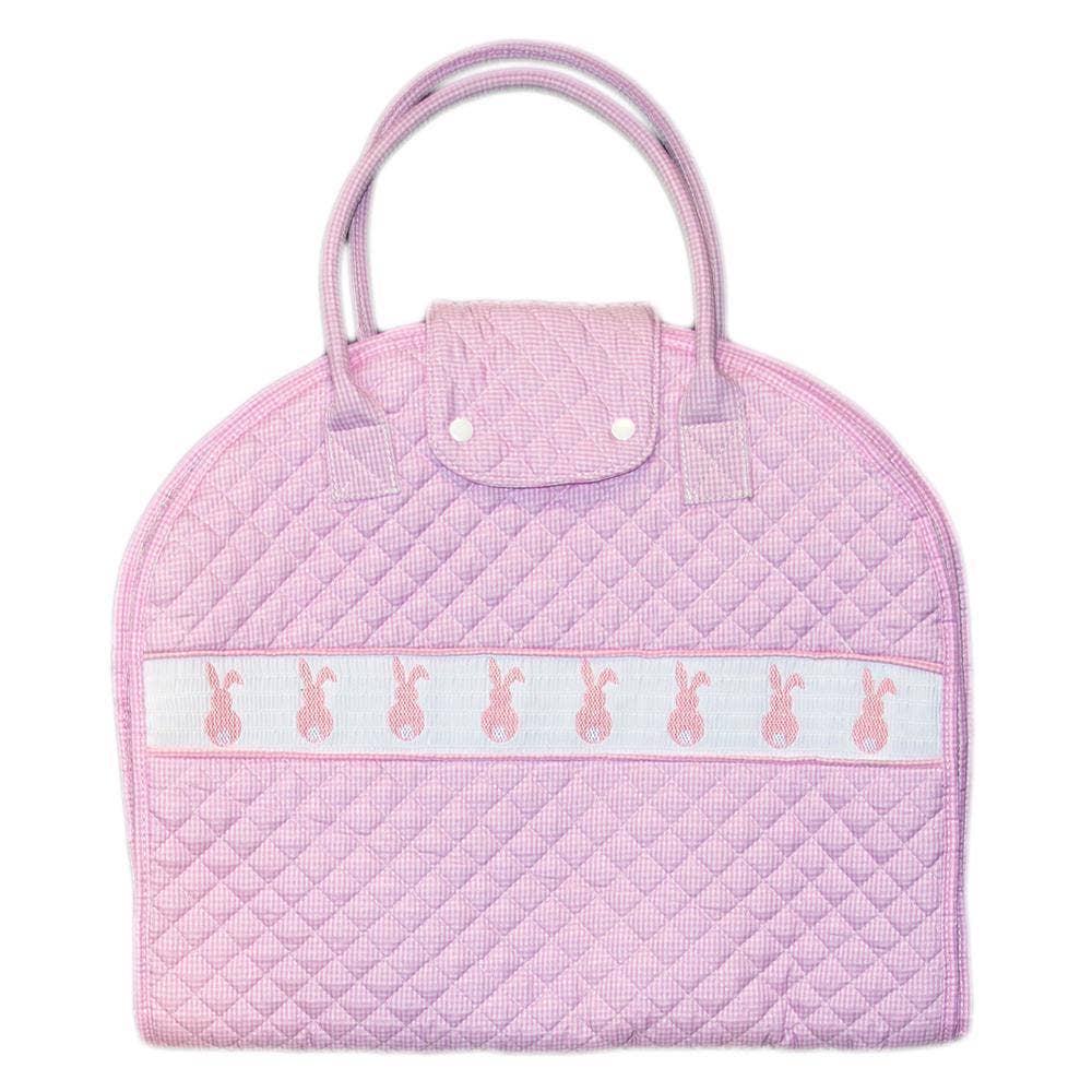 Smocked Pink Bunny Garment Bag